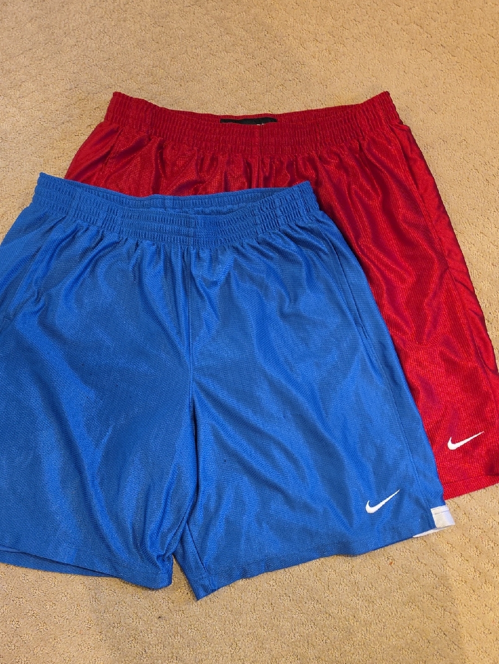 Nike Mesh Athletic Shorts - Royal Blue & Cherry Red